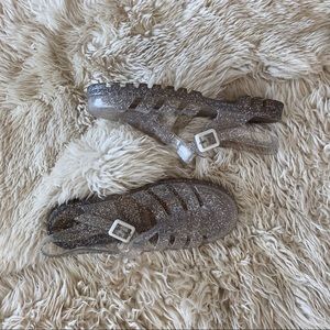 📦 50% OFF Clear Silver Glitter Juju Jelly Sandals